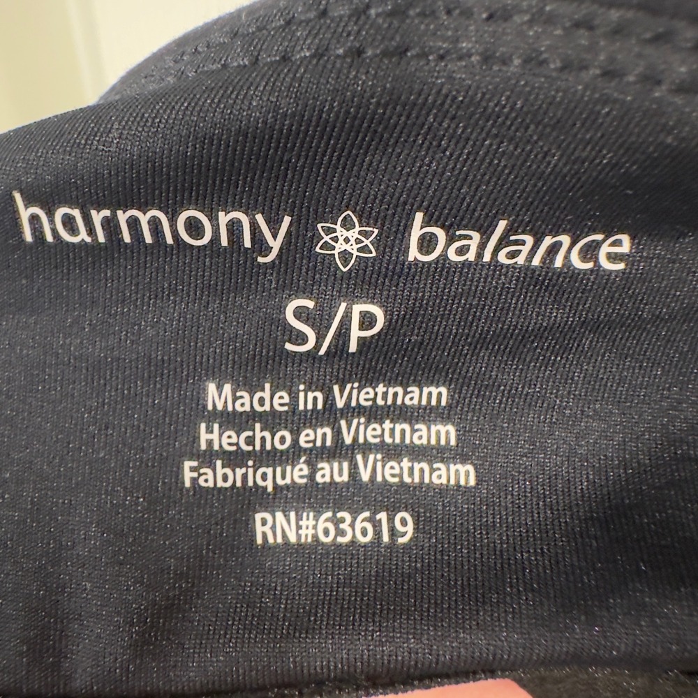 Harmony & Balance Black Active Romper Bodysuit High Neck Cutout Back Small NEW - Picture 3 of 6